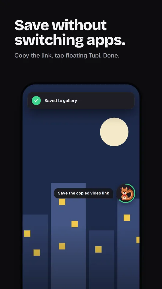 Save without switching apps